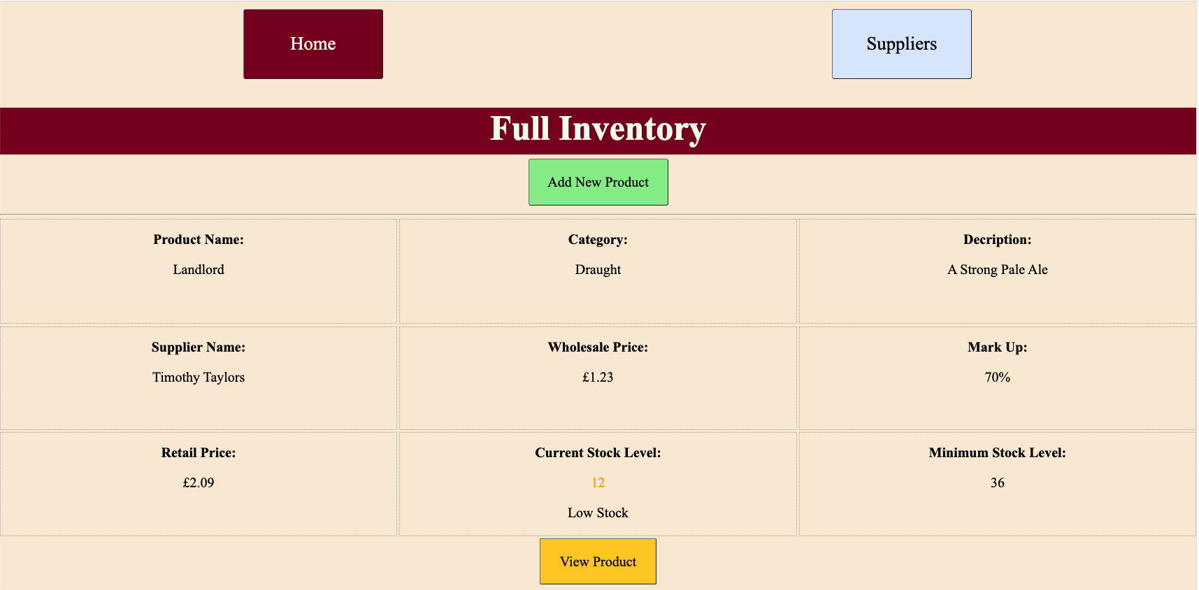 Inn-ventory products list